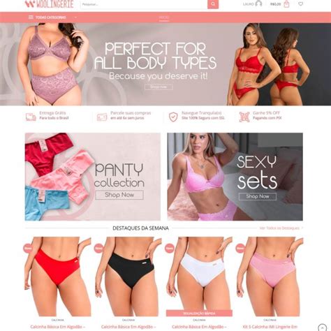 Loja Pronta Para E Commerce De Lingerie Feminina Woozen Temas Para Lojas Virtuais P Ginas