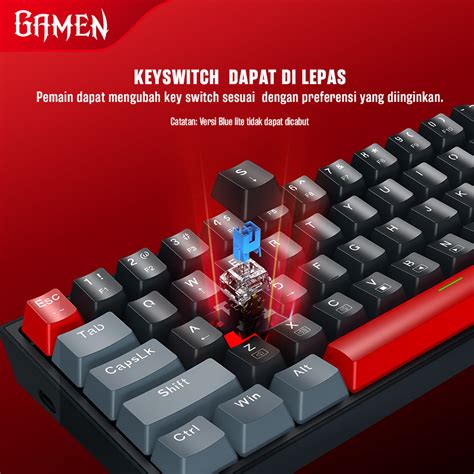 Jual Gamen Titan Keyboard Gaming Mechanical Layout Rgb Light Hot Swappable Full Key Anti
