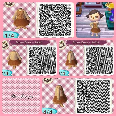 Brown Dress And Jacket Qr Code For Animal Crossing New Leaf