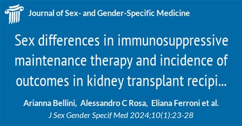 Sex Differences In Immunosuppressive Maintenance Therapy And Incidence Of Outcomes In Kidney