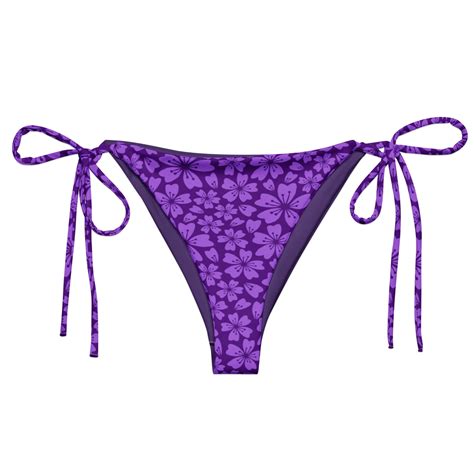 Purple Hibiscus String Bikini Bottom Environmentally Friendly Etsy