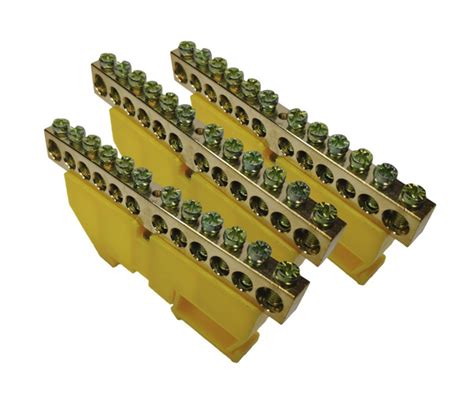 Шина нулевая/заземления 8х12мм, 12 контактов, высокий изолятор на дин ...