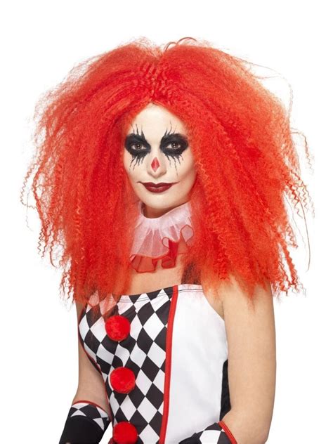 26 Red Crimped Clown Unisex Adult Halloween Wig Costume Accessory One Size In 2020 Clown