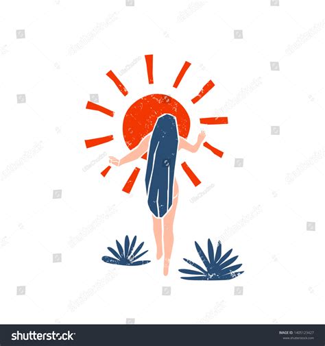 Vector Illustration Naked Confident Woman Stock Vector Royalty Free Shutterstock