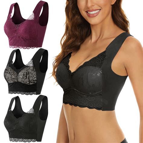 Dondpo Plus Size Lingerie Bras For Women Pieces Lace Bra Plus Size Bra Women Bralette Crop Top