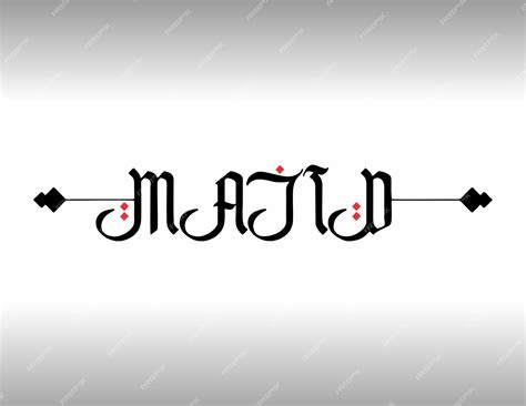 premium vector majid  word logo calligraphic design vector