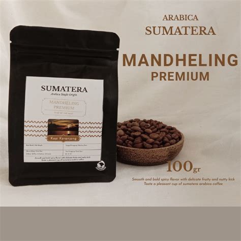 Jual Arabica Sumatera Mandheling Premium Kopi Bean Bubuk 100 200gr