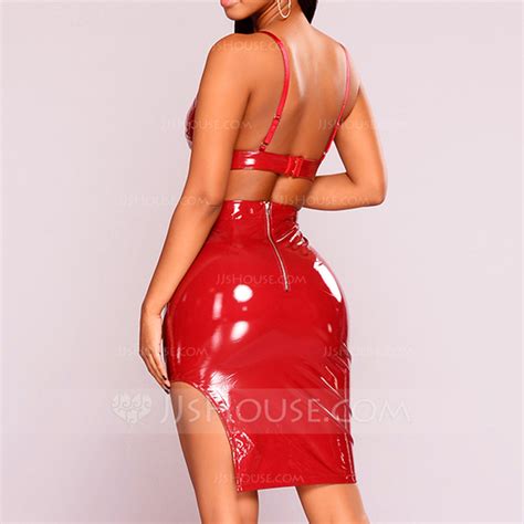 Feminine Sexy Pvc Lingerie Set Slips Jj S House
