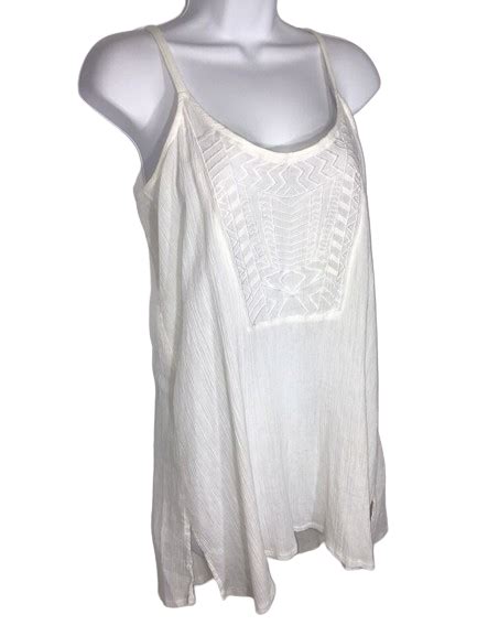 Red Carter Womens Spaghetti Strap Racerback White Tunic Tank Top Cover Up Size M Ebay