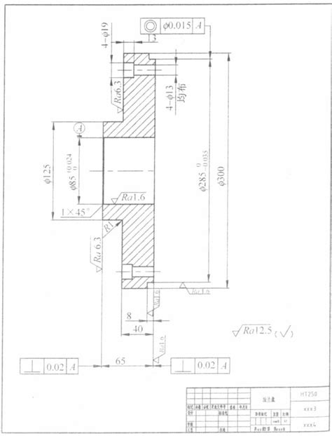 K151 法兰盘钻4 φ13孔夹具设计 最大直径300autocad 2004模型图纸下载 懒石网