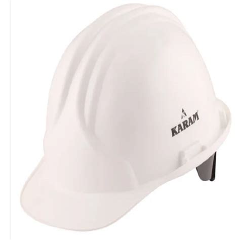 Ratchet Type Polymer Karam PN 581 Safety Helmet White For