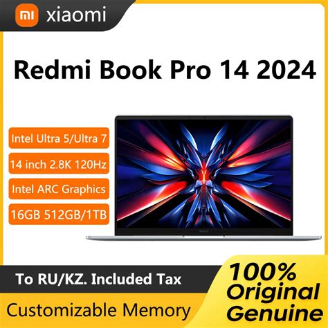2024 Xiaomi Redmi Book Pro 14 Laptop 14 Inch 2.8K 120Hz Ultra Retina ...