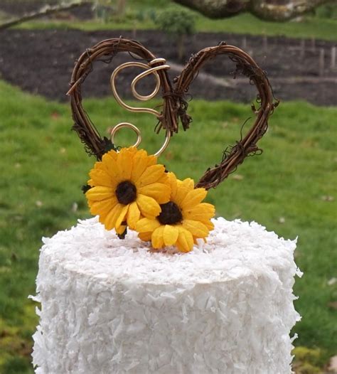 Sunflower Wedding Decor Rustic Cake Topper 2688583 Weddbook