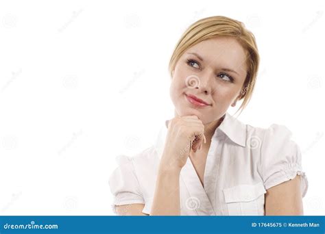 Pensive Business Woman Stock Image Image Of Think Attractive 17645675