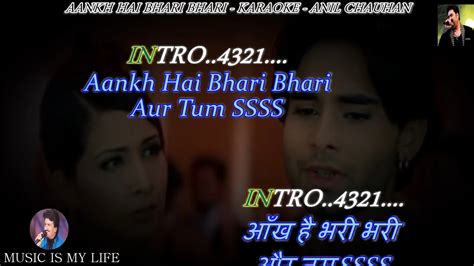 Aankh Hai Bhari Bhari Karaoke With Scrolling Lyrics Eng And हिंदी Youtube