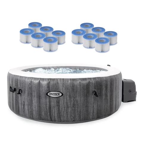 Intex Purespa Plus Person Portable Inflatable Hot Tub Bubble Jet Spa W Accessory Kit V