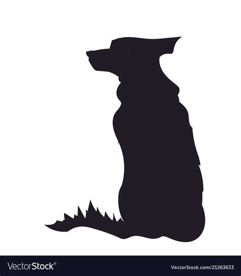 Dog Sitting Silhouette Royalty Free Vector Image