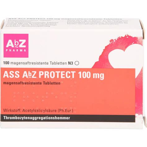 ASS AbZ PROTECT 100 Mg Magensaftresistente Tabl 100 St