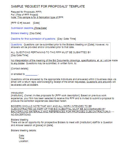 RFP Template | Free Word Templates