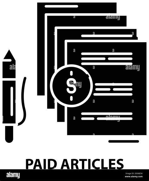 Paid Articles Symbol Icon Black Vector Sign With Editable Strokes