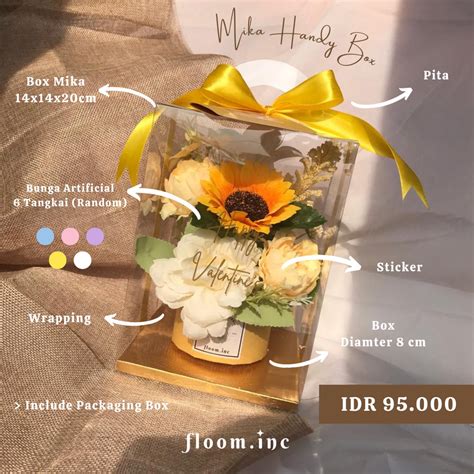 Jual Po H Flower Mika Handy Box Bloom Box Gift Flowers Artificial