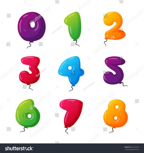 Birthday Balloon Numbers Vector Set Anniversary Stock Vector (Royalty ...