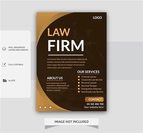 Premium Vector A Flyer For A Law Firm
