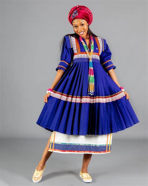 Mogoshadi Pleated Bridal Set in Blue – MEDU by Sepedi Bapedi