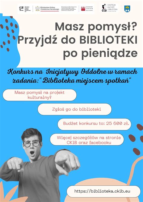 Konkurs Na Inicjatywy Oddolne W Ramach Projektu Biblioteka Miejscem