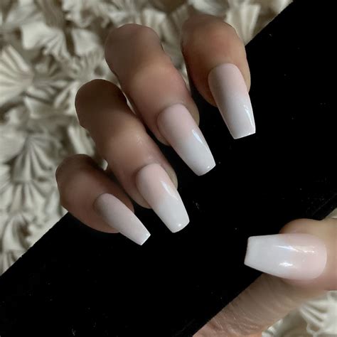 Kissin U white Ombré Nude Blend baby Boomer Press on Nails Any