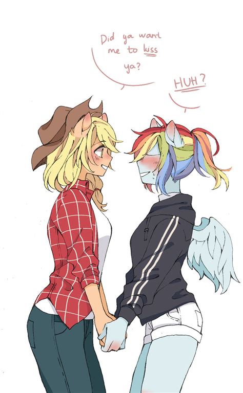 Human Applejack X Rainbow Dash Rbatmanx