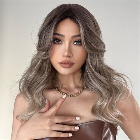 Wavy Ombre Brown To Blonde Wig For Sex Doll NakeDoll