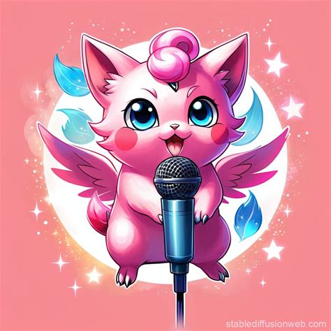 Tattoo Sketch Of Jigglypuff Singing Into Microphone Stable Diffusion