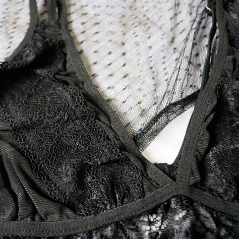 Sexy Pieces Lingerie Set Plus Size Women Robe Dress Erotic Lace Embroidery Lady Nightdress