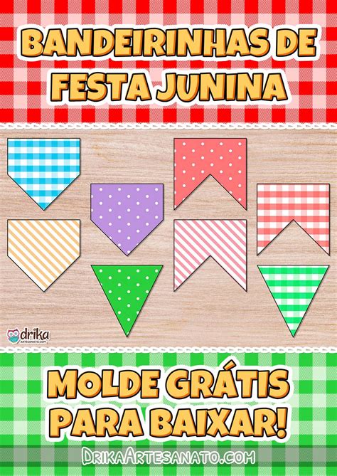 Bandeirinhas Personalizadas Para Imprimir Gratis - Bandeirinhas Charmosas de Festa Junina para Imprimir Grátis em PDF