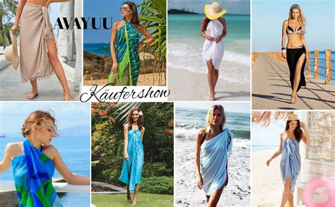 AVAYUU Damen Sarong Pareo Strand Wickelrock Lang Strandkleid Tücher Sexy Bikini Vertuschen