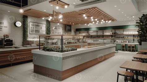 A modern and minimalist food court with a focus on health and wellness