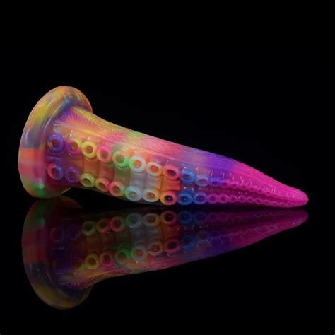 Luminous Rainbow Silicone Tentacle Dildo Inch Tentacletoy