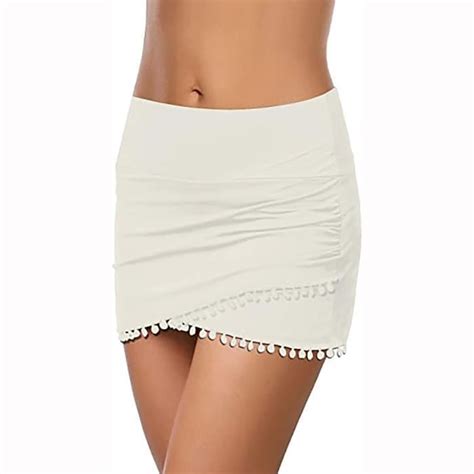 Maillot De Bain Bas Bikini Femme Tankini Jupe Courte Ourlet Hulip Gland Beach ACY WHXL