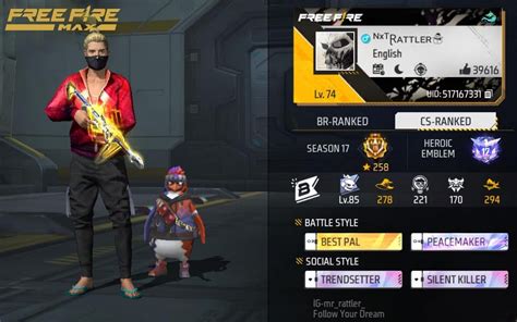 MG Alpha FFs Free Fire MAX ID And Stats Income And More