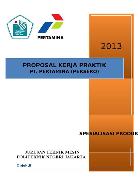 Pdf Proposal Magang Pertamina Asli Dokumen Tips