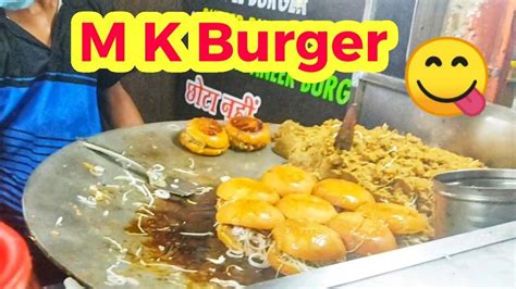 Street Food M K Burger Modinagar Indian Street Food Veg Burger