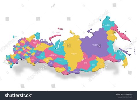 Russia Political Map Administrative Divisions Oblasts Stock Vector ...