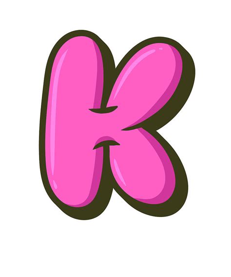 Letter K Graffiti Alphabet, K Typography Pink letter K, Bubble Letter K ...