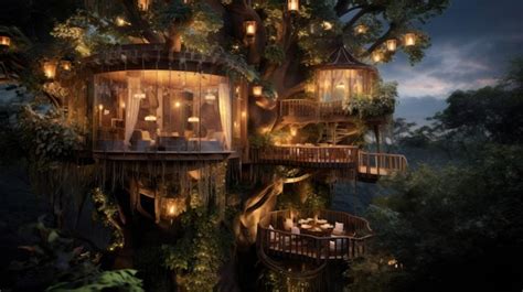 Premium AI Image | Treehouse Restaurant