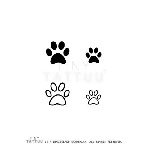 Paw Print Temporary Tattoo Set Etsy