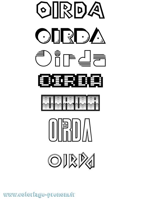 coloriage du prenom oirda  imprimer ou telecharger facilement