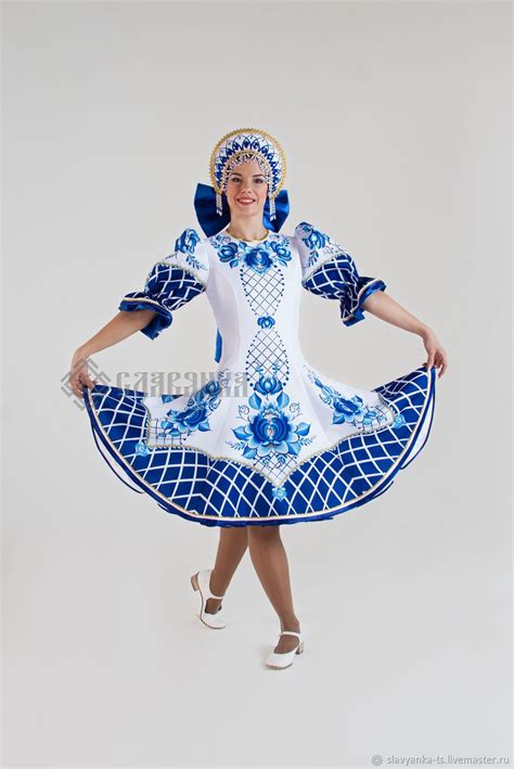 Танцевальный костюм "Гжель Белая" (с изображениями) | Костюм, Детские ...