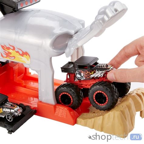 Трек Mattel Hot Wheels Монстр Трак Пусковой гараж Бон Шейкер GKY02 Купить Трек Mattel Hot Wheels