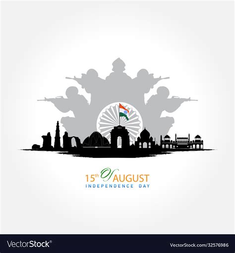 August India Independence Day Celebration Vector Image